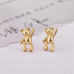 Bear Brass Stud Earrings for Women&nbsp;EJEW-SZ0001-71