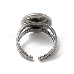 変色しない304ステンレススチール製カフリングセッティング  ラウンド  ステンレス鋼色  トレイ：14mm  2.8~7.5mm  内径：18mm&nbsp;STAS-E202-02A-P
