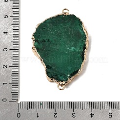 Dyed Natural Druzy Agate Slice Nuggets Links Connector Charms&nbsp;G-P614-04G-02