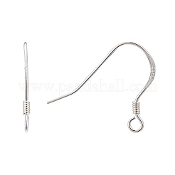 925スターリングシルバーピアスフック  スタンプ925個付き  銀  16x20x1.3mm  穴：1.5mm  24ゲージ  ピン：0.5mm&nbsp;STER-K167-049C-S