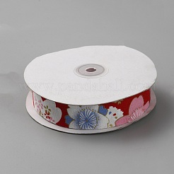 Cotton Flower Print Ribbons&nbsp;OCOR-WH0045-28B-01