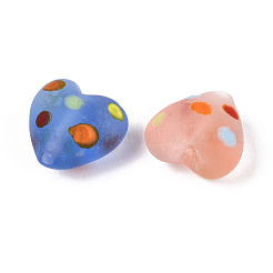 Frosted Handmade Lampwork Beads Strands&nbsp;LAMP-N036-03