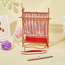 DIY木製織機キット  ロープ付き  調整ロッド  子供用教育玩具  バリーウッド  19.4x14.3x0.3cm&nbsp;DIY-WH0502-06