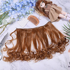 PPドールウィッグロングカーリーヘア  DIYの女の子のためのbjdメイキングアクセサリー  キャメル  1000x250~270x1mm&nbsp;DIY-WH0591-249B-13