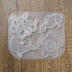 海の動物をテーマにしたシリコン製ペンダント型（DIY）  レジン型  UVレジン用  エポキシ樹脂工芸品作り  ホワイト  112x134x6mm  内径：34~59x32~66mm&nbsp;SIMO-G011-05B