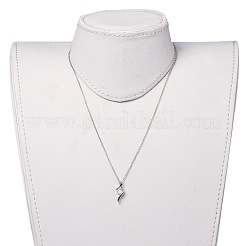 Brass Cubic Zirconia Pendant Necklaces&nbsp;NJEW-JN02619-03