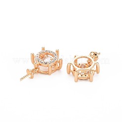 Brass Micro Pave Clear Cubic Zirconia Peg Bails Pendants&nbsp;KK-S364-071
