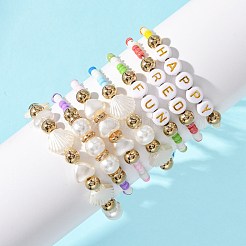 キットを作るDIYブレスレット  ガラスビーズ入り  CCBビーズ  アクリルビーズと伸縮性のある糸  ミックスカラー  3mm  穴：1mm&nbsp;DIY-FS0010-01