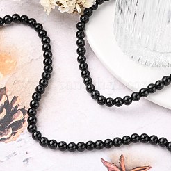 Synthetic Black Stone Beads Strands&nbsp;X-GSR6mmC044