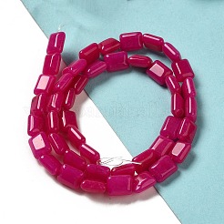 染め加工天然石ホワイトジェイドビーズ連売り  長方形  カメリア  8~9x6.5~7x4mm  穴：0.8mm  約45個/連  15.16インチ（38.5cm）&nbsp;G-G085-A04-01