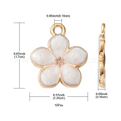 10Pcs Light Gold Plated Alloy Enamel Pendants&nbsp;ENAM-YW0002-15B