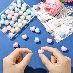 45Pcs 3 Colors Rubberized Style Opaque Acrylic Beads&nbsp;OACR-CJ0002-56
