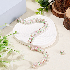 1 Strand Handmade Lampwork Inner Flower Rondelle Beads Strands&nbsp;LAMP-TA0002-72K