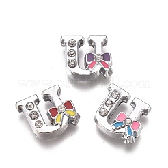 Alloy Enamel Letter Slide Charms&nbsp;PALLOY-K241