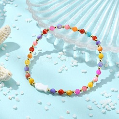 Dyed Natural Freshwater Shell & Electroplate Non-magnetic Synthetic Hematite Beaded Stretch Bracelets for Women&nbsp;BJEW-JB13888