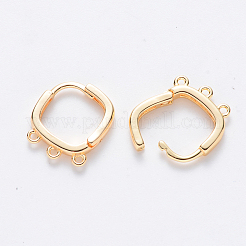 真鍮製のハギーフープピアス  ニッケルフリー  水平ループ付き  18KGP本金メッキ  14x12.5x2.5mm  穴：1mm  ピン：0.9x1.2mm&nbsp;LS-KK-T049-14G-NF