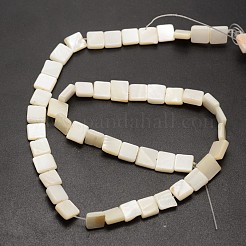 天然淡水シェルビーズ連売り  染め  正方形  レモンシフォン  8~9x8~9x3~4mm  穴：1mm  約49個/連  15.3インチ&nbsp;SHEL-E355-07B