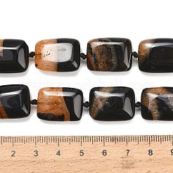天然石瑪瑙ビーズ連売り  染め＆加熱  長方形  オレンジ  19~20.5x13.5~15.5x6.5~8.5mm  穴：1.2~1.4mm  約19個/連  16.26''~16.97''（41.3~43.1センチメートル）&nbsp;GG-L001-M01-01E