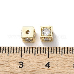 Brass Micro Pave Clear Cubic Zirconia Beads&nbsp;KK-Z049-03G