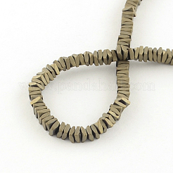 Faceted Square Electroplate Non-magnetic Synthetic Hematite Bead Strands&nbsp;G-S203-23F