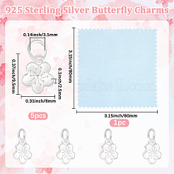5Pcs 925 Sterling Silver Charms&nbsp;STER-BBC0009-44B