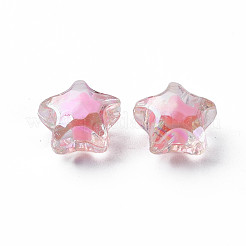 透明なアクリルビーズ  二層ビーズ  ABカラー  多面カット  スター  ミックスカラー  10.5x11x7mm  穴：2mm  約1280個/500g&nbsp;TACR-S152-01B