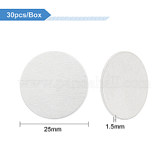 ブランクアルミニウムカスタム彫刻ネームプレート  名刺ブランク  フラットラウンド  プラチナ  25x1.5mm  30個/箱&nbsp;ALUM-BC0001-34
