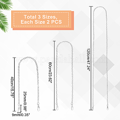 6Pcs 3 Styles Iron Curb Chain Bag Strap&nbsp;FIND-WR0001-21P