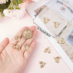 ラックメッキ真鍮ペンダント10個。  長持ちメッキ  丸カン付き  鉛フリー＆カドミウムフリー  雲と虹  18KGP本金メッキ  14x16.5x2.5mm  穴：3mm&nbsp;KK-BBC0005-62