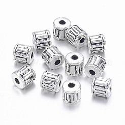 チベット風合金ビーズ  コラム  アンティークシルバー  鉛フリー＆カドミウムフリー  4.5x4.5mm  穴：1.5mm&nbsp;LF0030Y