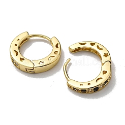 Rack Plating Brass Hoop Earrings with Cubic Zirconia&nbsp;EJEW-D063-09G