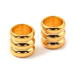201ステンレススチールヨーロピアンビーズ  大穴ビーズ  スジ入りビーズ  コラム  ゴールドカラー  6x7mm  穴：4.2mm&nbsp;STAS-M089-04G