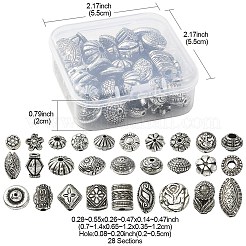 20g CCBプラスチックビーズ  DIYのジュエリーには  混合図形  アンティークシルバー  7~14x6.5~12x3.5~12mm  穴：2~5mm&nbsp;CCB-YW0001-18