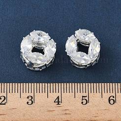 真鍮製マイクロパヴェキュービックジルコニアビーズ  カドミウムフリー＆鉛フリー  コラム  透明  12.5x9.5mm  穴：1.2mm&nbsp;KK-S336-12S-A
