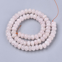 天然石ローズクォーツビーズ連売り  ロンデル  8x5~6mm  穴：0.8mm  約76~77個/連  15.94インチ（40.5 cm）&nbsp;G-S364-046