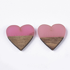 Transparent Resin & Walnut Wood Pendants&nbsp;X-RESI-S358-81-A01