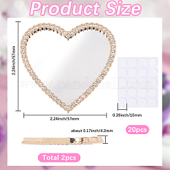 2Pcs Alloy Rhinestones & Glass Makeup Mirror for Phone Cases Phone&nbsp;AJEW-SC0003-75E