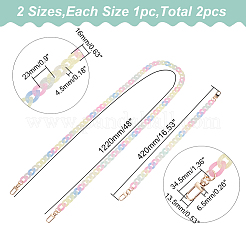 2Pcs 2 Style Transparent Jelly Style Acrylic Curb Chain Bag Straps&nbsp;DIY-WR0002-48