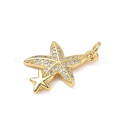 Brass Micro Pave Cubic Zirconia Pendants&nbsp;KK-D426-25B-G