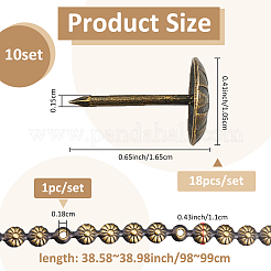鉄製トリムストリップ18個  アンティークブロンズ  1035x11mm&nbsp;IFIN-WH0816-002AB-01