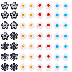 120個 4スタイルの手作りミルフィオリガラスビーズ連売り  花  ミックスカラー  6.4~9x3~3.2mm  穴：1mm  30個/スタイル&nbsp;LAMP-TA0002-69