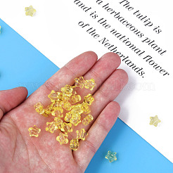 透明なアクリルビーズ  スター  きいろ  9x9.5x5.5mm  穴：2mm  約2000個/500g&nbsp;MACR-S373-45-B03