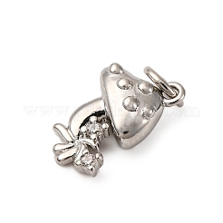 Brass Micro Pave Cubic Zirconia Pendants&nbsp;KK-P308-24P