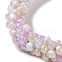 Crochet Glass Beads Braided Stretch Bracelet&nbsp;BJEW-K232-01N