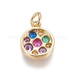 Brass Micro Pave Cubic Zirconia Charms&nbsp;ZIRC-E145-75