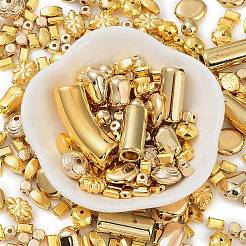 CCBプラスチックビーズ  混合図形  ゴールドカラー  6~31x7~18mm  穴：2mm&nbsp;M-PABS001Y-G