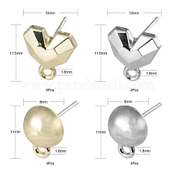 16Pcs 4 Style Spray Painted Alloy Stud Earrings Findings&nbsp;FIND-LS0001-66