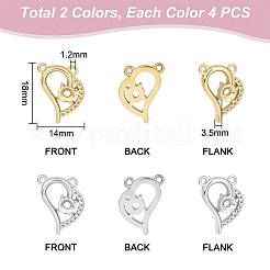 8Pcs 2 Colors 304 Stainless Steel Pendant Rhinestone Settings&nbsp;STAS-UN0045-44