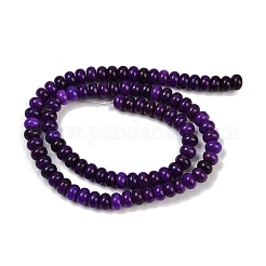 天然石ホワイトジェイドビーズ連売り  染め  ロンデル  インディゴ  6~6.5x4.5mm  穴：0.6~0.8mm  約88~91個/連  14.72''~15.31'（37.4~38.9センチメートル）&nbsp;G-R403-4x6-24