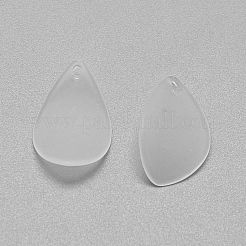 透明なアクリルパーツ  艶消し  花びら  透明  17.5x11.5x1.5mm  穴：1.5mm&nbsp;X-FACR-S028-SB518